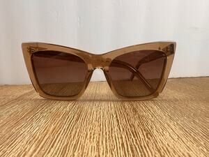 Eleventh Hour “Hangover” Do Not Disturb Sunglasses Brown Cat Eye w/ Case & Cloth